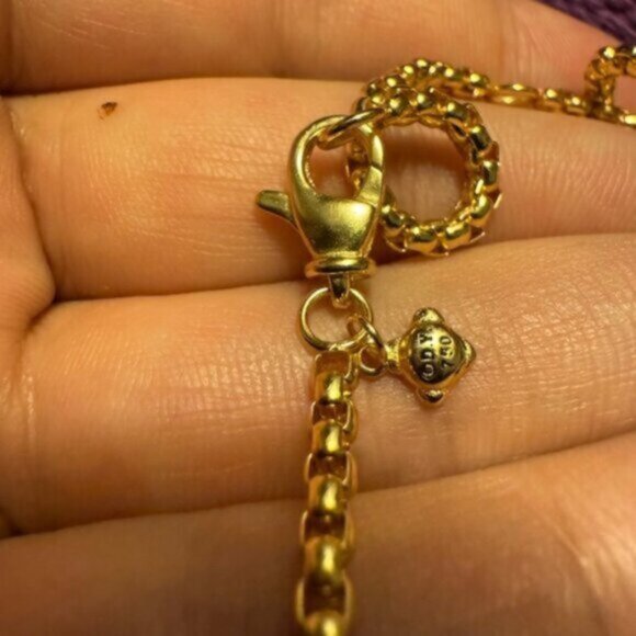 David Yurman 18k Yellow Gold Streamline Tag Diamond Pendan Necklace - Picture 8 of 8